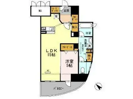 セントラルコートU(1LDK/3階)の間取り写真