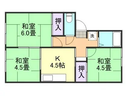 メゾンせとうち A棟(3K/1階)の間取り写真