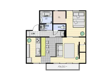 ファミール・F(1LDK/2階)の間取り写真