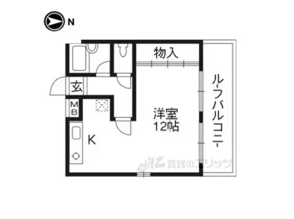 メルディアキューブ観月橋(ワンルーム/4階)の間取り写真