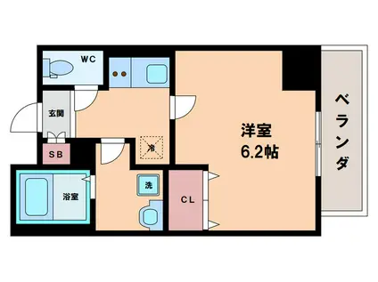 エグゼ天王寺II(1K/5階)の間取り写真