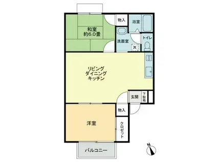 フォブールDMC・B(2LDK/2階)の間取り写真