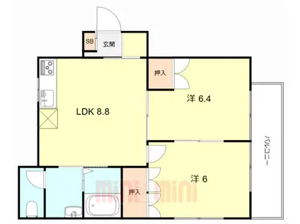 SOPHIA2(2LDK/2階)の間取り写真