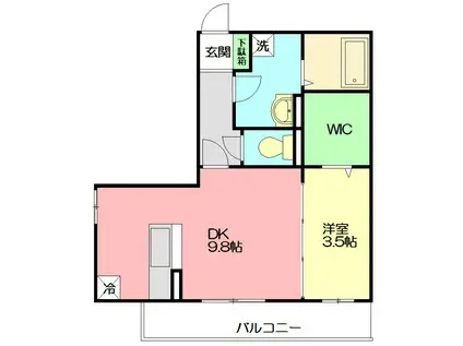 ティーロワ湘南(1LDK/2階)の間取り写真