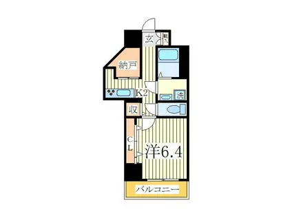 KMおおたかの森(1K/3階)の間取り写真