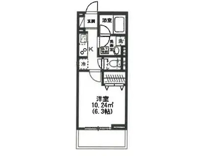 エスペランサ(1K/2階)の間取り写真