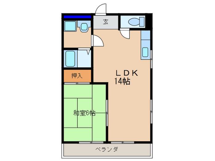 バグースⅠ(1LDK/1階)の間取り写真