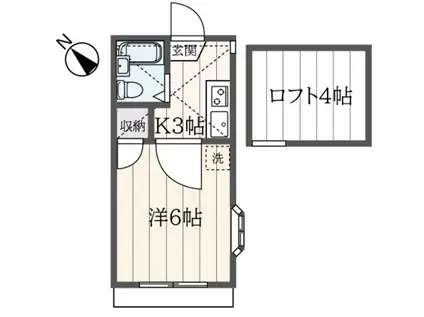 サンテラス白楽(1K/1階)の間取り写真