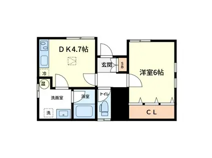 OLIVE HOUSE(1DK/1階)の間取り写真