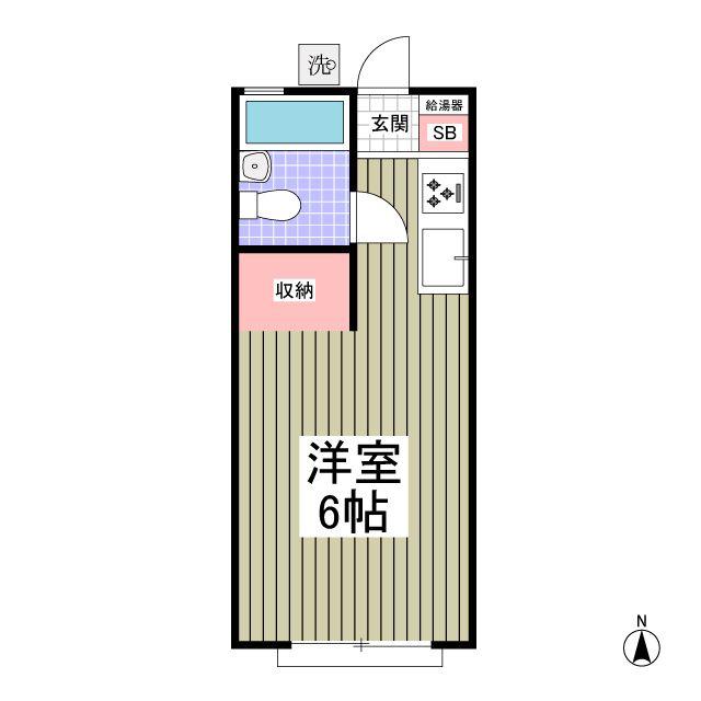 ボ-トハウス(ワンルーム/2階)の間取り写真