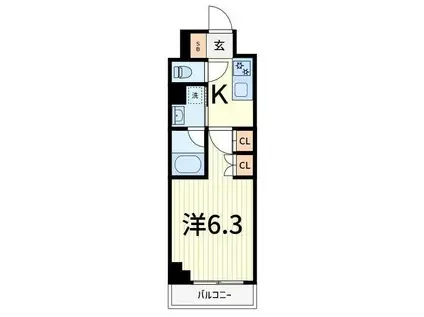 DIPS金町レジデンス(1K/12階)の間取り写真