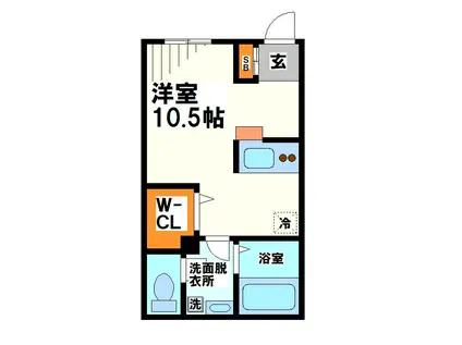 ステップ柴崎(ワンルーム/2階)の間取り写真