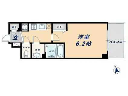 プレサンスOSAKADOMECITYスクエア(1K/9階)の間取り写真