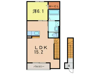 LA・POIRE(1LDK/2階)の間取り写真