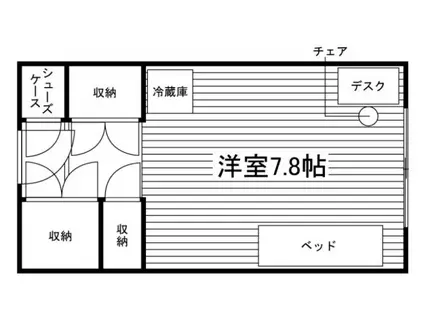 ロータス黒砂台 学生会館 (ワンルーム/2階)の間取り写真