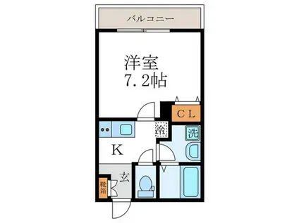 シャルム元田中(1K/1階)の間取り写真