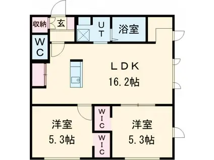 ノルフィーノ リデアII(2LDK/1階)の間取り写真