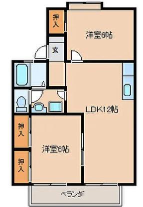 セジュール89(2LDK/2階)の間取り写真