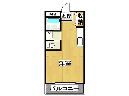 メゾンイン宝塚(ワンルーム/4階)の間取り写真