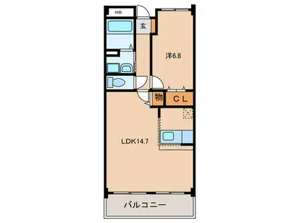 ザ・ウイングS(1LDK/3階)の間取り写真