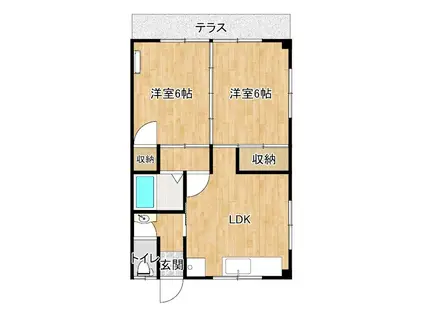 スクエア相生 ACT1(2LDK/1階)の間取り写真