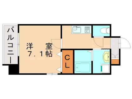 ルナ・リリオ(1K/7階)の間取り写真