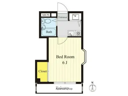 フローリッシュ東白楽(1K/4階)の間取り写真