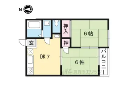 ライフレジデンス久保(2DK/2階)の間取り写真