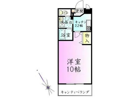 セレスティア江ノ島(1K/3階)の間取り写真