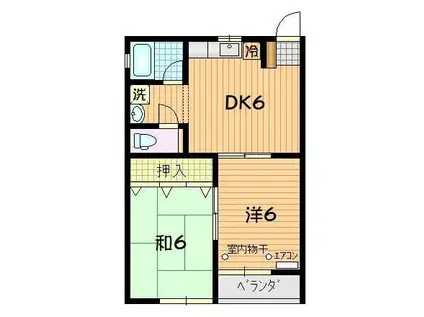 クロワール(2DK/2階)の間取り写真