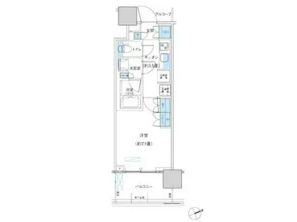 パークシティ柏の葉キャンパス ザ・ゲートタワー ウエスト(1K/14階)の間取り写真