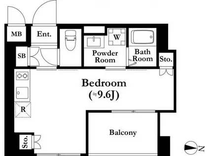 ザパームス錦糸町(ワンルーム/9階)の間取り写真
