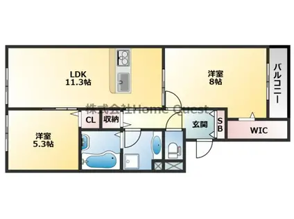タケルチェ/シゲルチェ(2LDK/1階)の間取り写真
