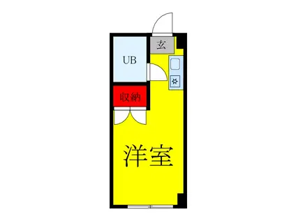 ロマーヌ赤羽第1(ワンルーム/1階)の間取り写真