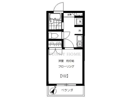 ピアコート桜上水(1K/1階)の間取り写真