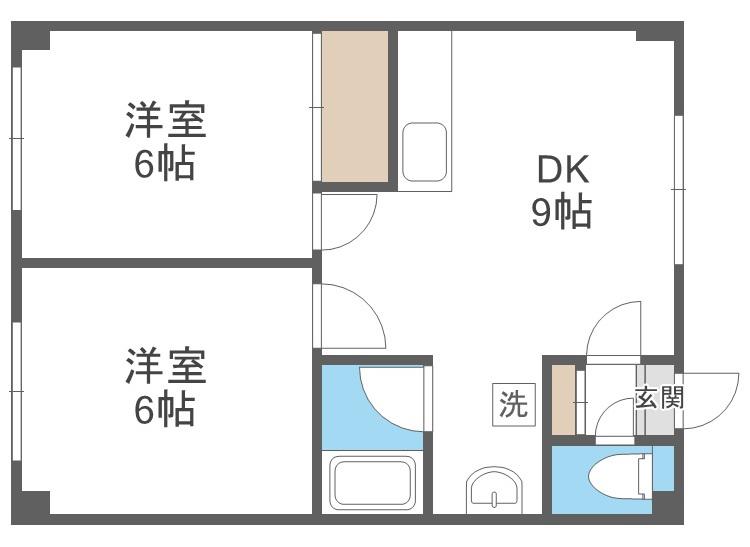 ラフォーレひばりヶ丘(2DK/3階)の間取り写真