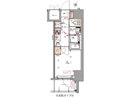 ハーモニーレジデンス川崎002(1K/4階)の間取り写真