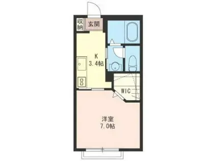 ジョイア・ルミエールC(1K/1階)の間取り写真