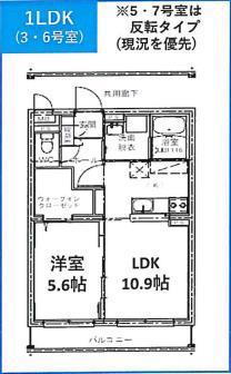 BLISS小池原(1LDK/5階)の間取り写真
