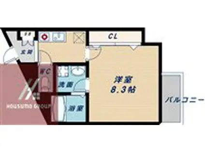 シャルム千里山東(1K/1階)の間取り写真
