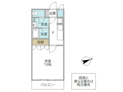 サンフィットあけぼの(1K/2階)の間取り写真