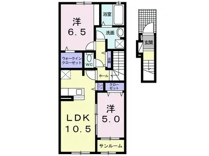 グラン・ダイナII(2LDK/2階)の間取り写真