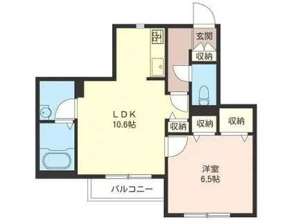 シャーメゾン アビヨン(1LDK/2階)の間取り写真