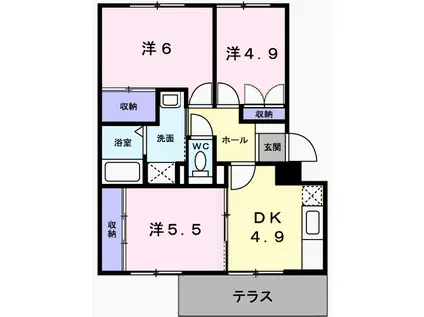 TSコスモス(3DK/1階)の間取り写真