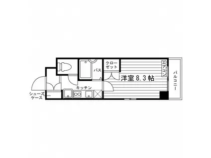 ゾンネ武蔵野(1K/5階)の間取り写真