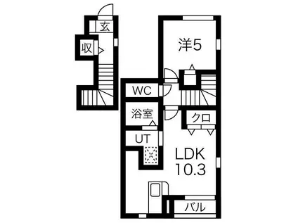 エムズファースト(1LDK/2階)の間取り写真