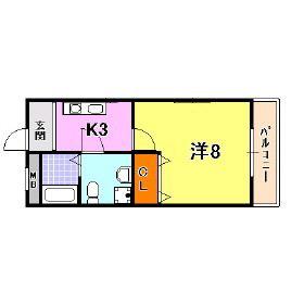 ちずるマンション(1K/3階)の間取り写真