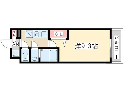 ラグゼ淡路(1K/2階)の間取り写真