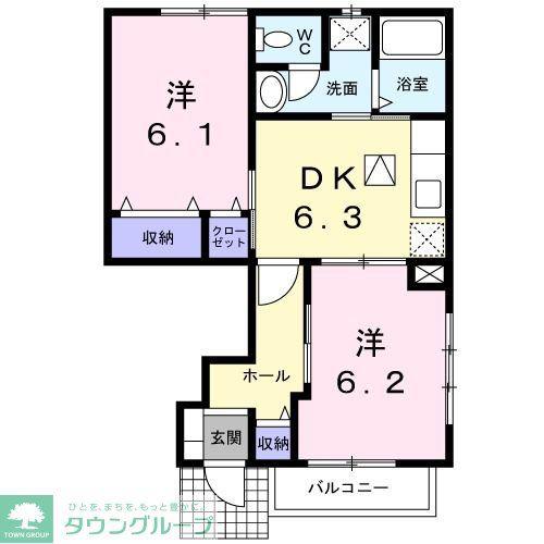 サンルームガルテンII(2DK/1階)の間取り写真