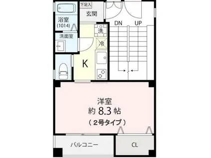 グランメゾン立花(1K/3階)の間取り写真